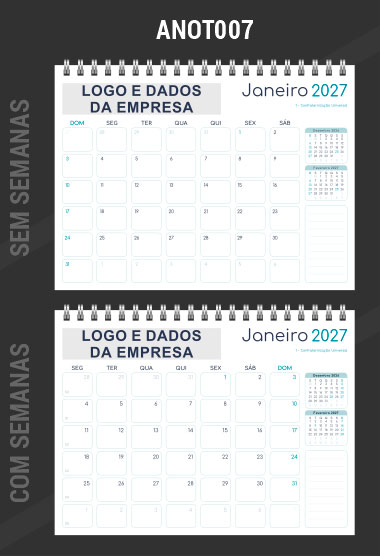 Calendário de Mesa Anotação Referência ANOT007