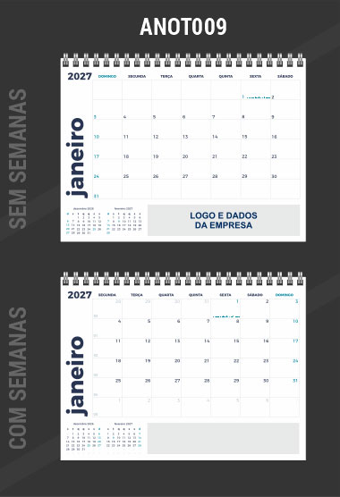 Calendário de Mesa Anotação Referência ANOT009