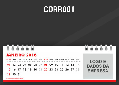Calendário de Mesa Mês Corrido Referência CORR001